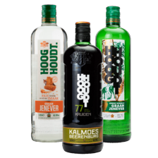 Hooghoudt graanjenever, jonge dubbele graanjenever, kalmoes beerenburg of zachtbitter